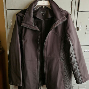 Jones New York ladies black zippered jacket Coat - size XL